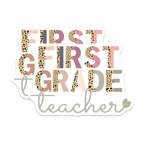 (2 Pack) First Grade Teacher Magnets Magnets - 5" On Longest Side - Made in USA - Sticks to Refrigerators & Metal Surfaces - MAG8802