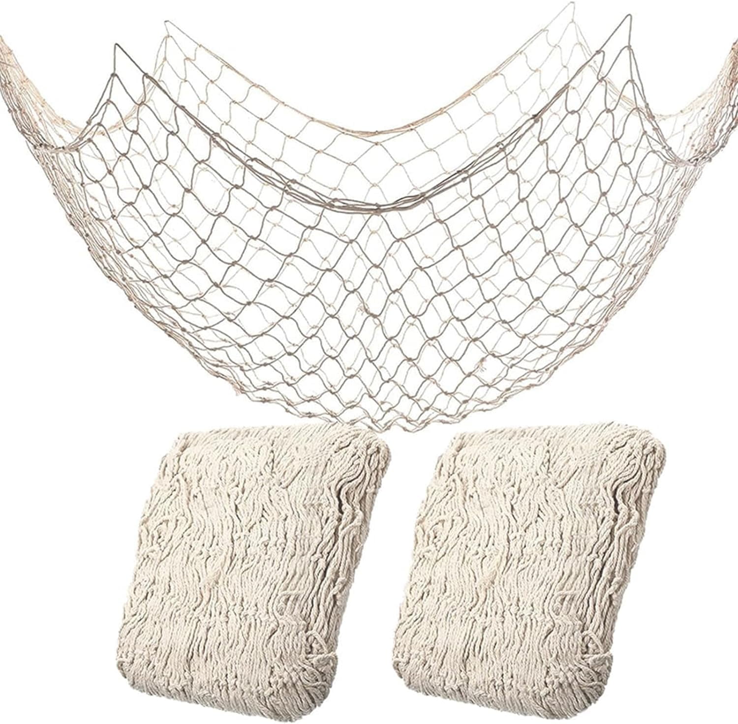 2 Pack Fish Net Decorations for Party,Natural Cotton Hawaiian Party ...