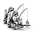 thumbnail image 1 of (2 Pack) Fishing Raccoon Stickers - Angler Animal Stickers - Outdoors Raccoon Stickers - 5" On Longest Side - Sticks to Smooth Flat Surfaces - Made in USA - BMCS17024, 1 of 7