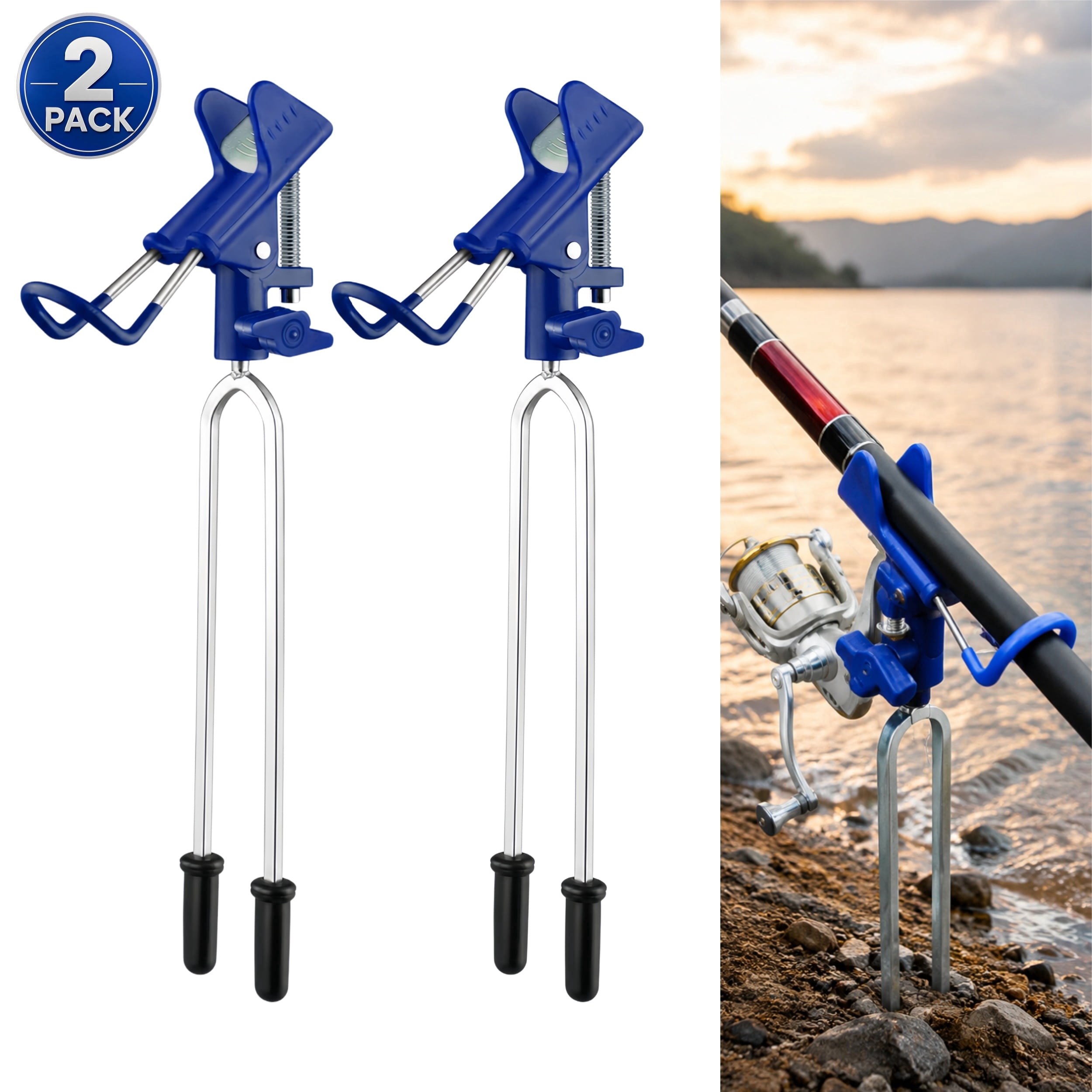 fishing bank rod holders Takedown 3 Position Holder  Trophy Cat Tackle easy rod removal Firm hook 2 Pack Fishing Rod Holder