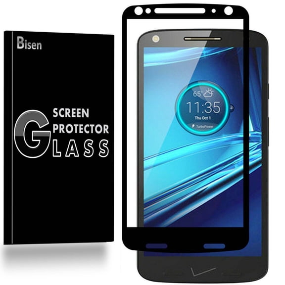 [2-Pack] Fit For Motorola Moto Droid Turbo 2 / Moto X Force [BISEN] FULL COVER Tempered Glass Screen Protector, Anti-Scratch, Anti-Shock, Shatterproof, Bubble Free