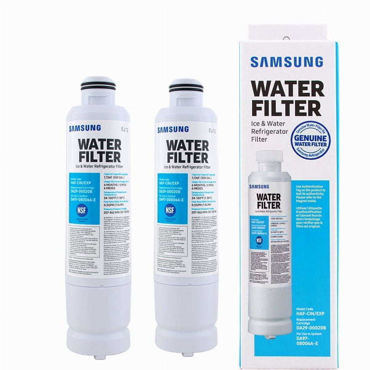 2 Pack Fit for DA2900020B HAFCIN/EXP Refrigerator Fresh Water Filter