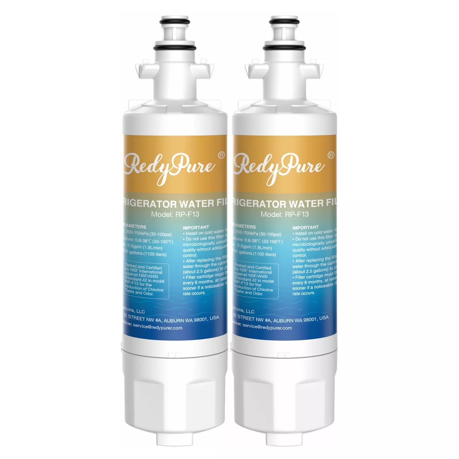 Pack De 2 Filtres à Eau RedyPure Pour Réfrigérateur LG LT700P, Kenmore 9690 - Réduction Chlore Et Odeurs, 300 Gallons