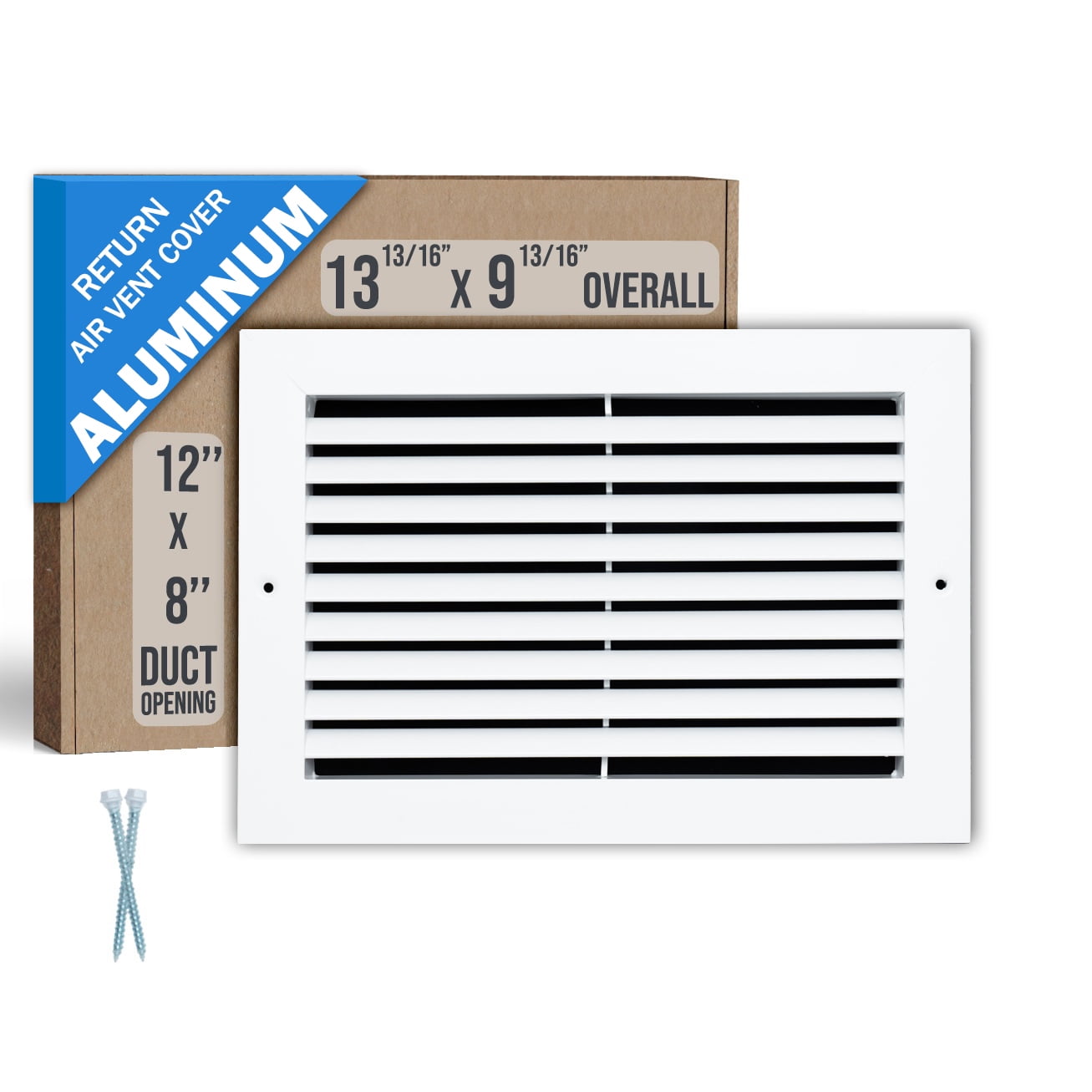 [2 Pack] Fits 12x8 Duct Opening | Aluminum Return Air Grille by Handua ...