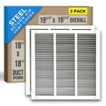 thumbnail image 1 of [2 Pack] Fits 18x18 Duct Opening | Steel Return Air Grille by Handua | Vent Cover Grill for Sidewall and Ceiling | White | HVAC Cold Air Intake Grille | Outer Dimensions: 19.75"W X 19.75", 1 of 7