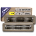 thumbnail image 1 of [2 Pack] Fits 2x12 Duct Opening Floor Register with Louvered Design by Handua | Heavy Duty Walkable Design with Damper | Floor Vent Grille | Easy to Adjust Air Supply Lever | Brown, 1 of 8