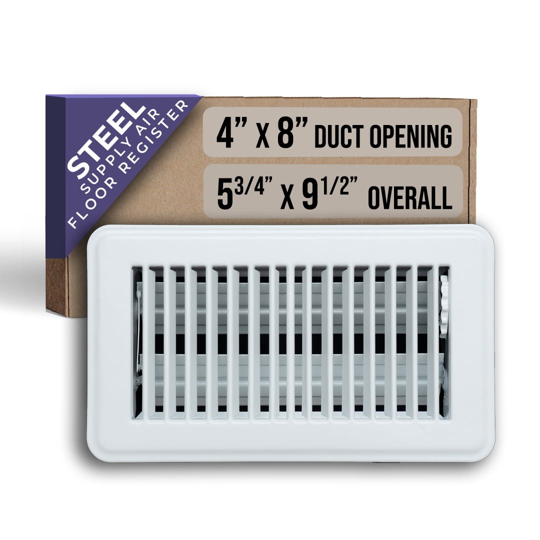 [2 Pack] Fits 4x8 and 8x4 Duct Opening | Floor Register with Louvered ...
