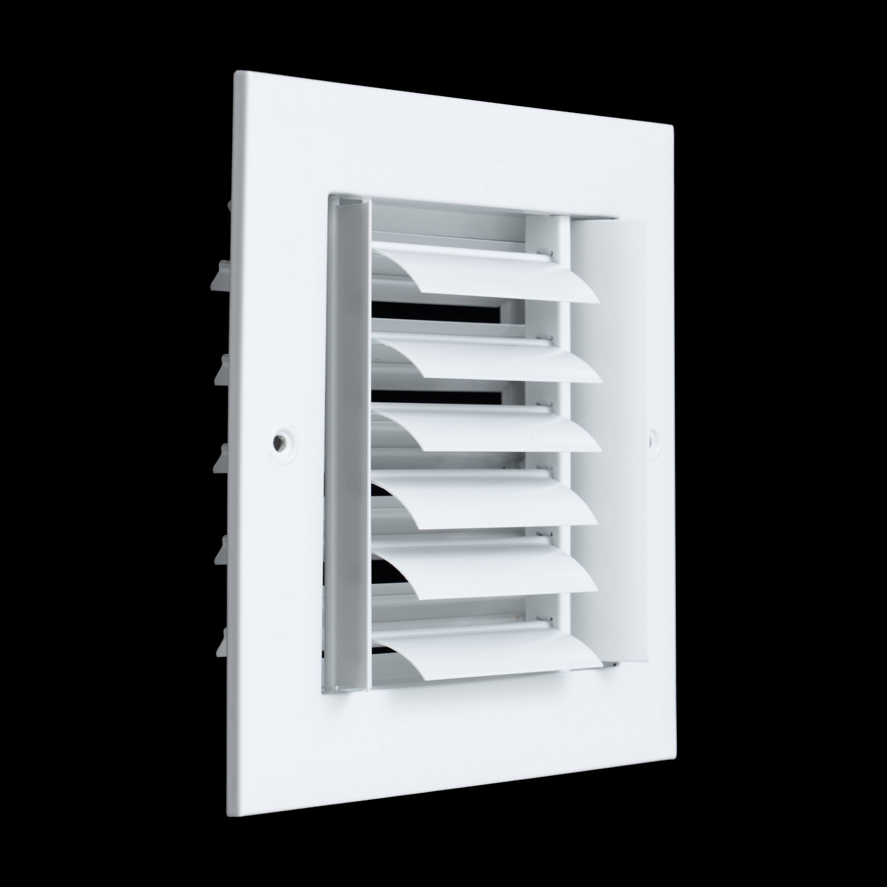 [2 Pack] Fits 6x6 Duct Opening Aluminum 3-WAY Adjustable Air Supply Grille by Handua | Curved Blade Register Vent Cover for Sidewall & Ceiling | White | Outer Size: 7.75" X 7.75"
