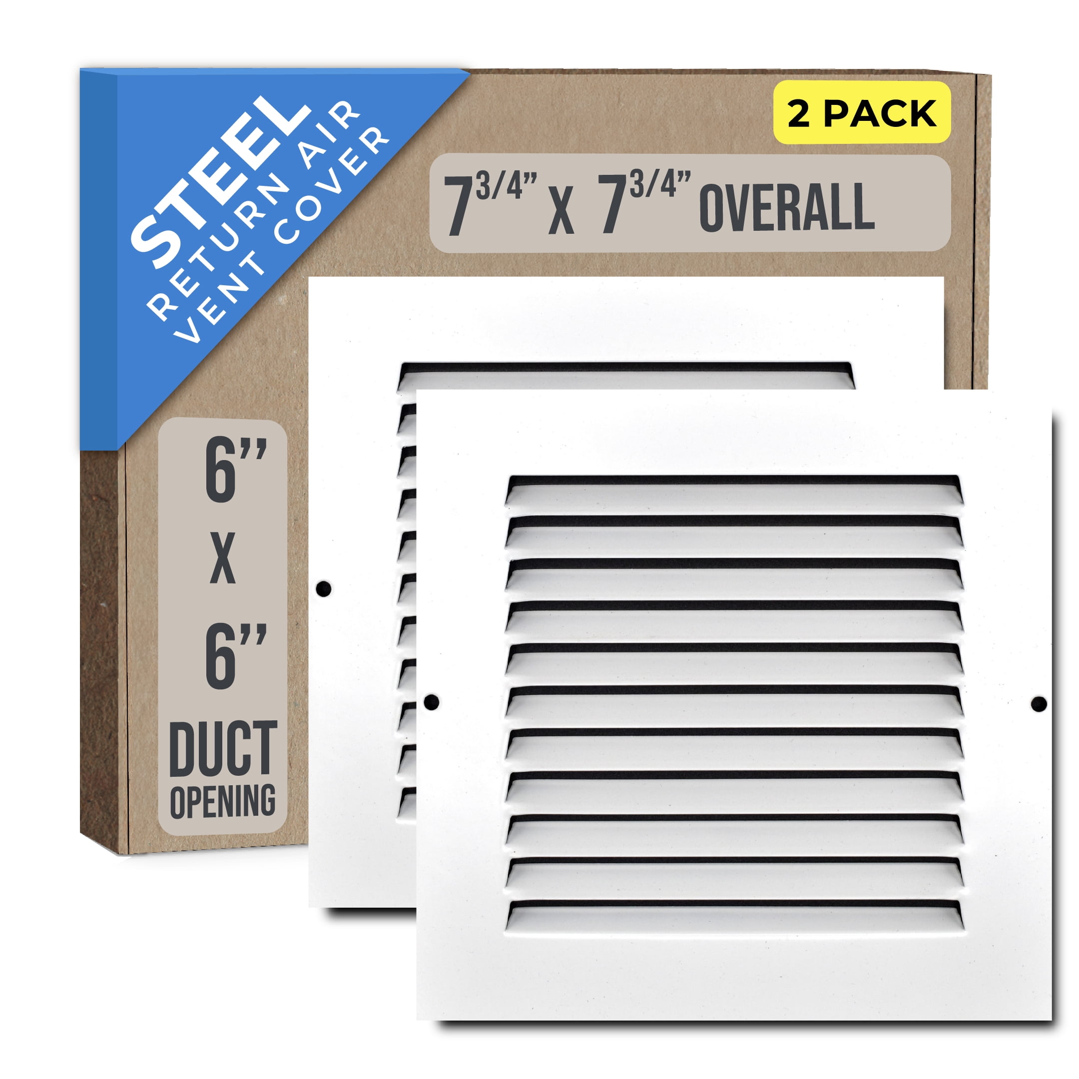 Pack] Fits 6x6 Duct Opening Steel Return Air Grille by Handua