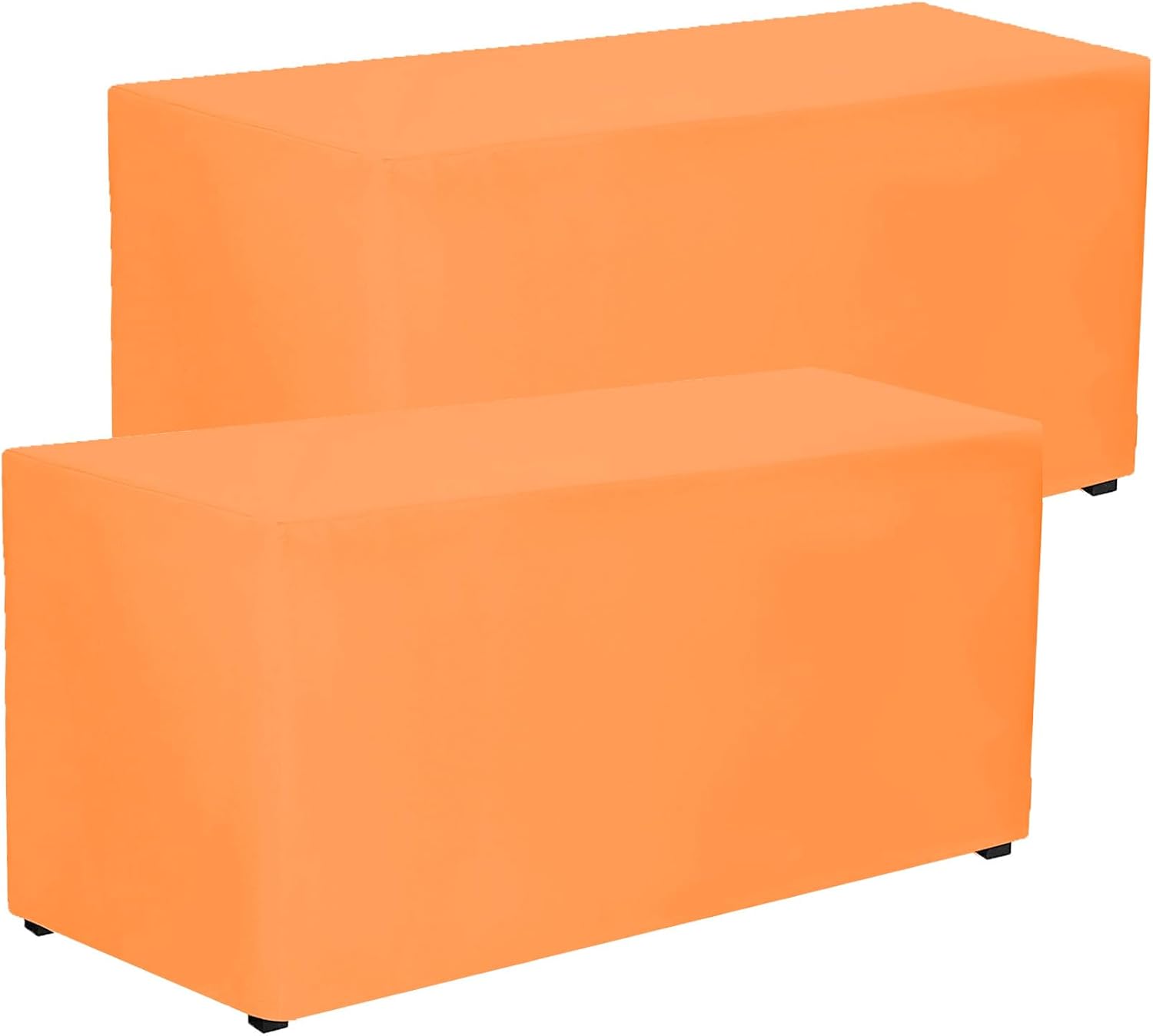 2 Pack Fitted Orange Tablecloths 72 x 30 Inch Rectangle Table
