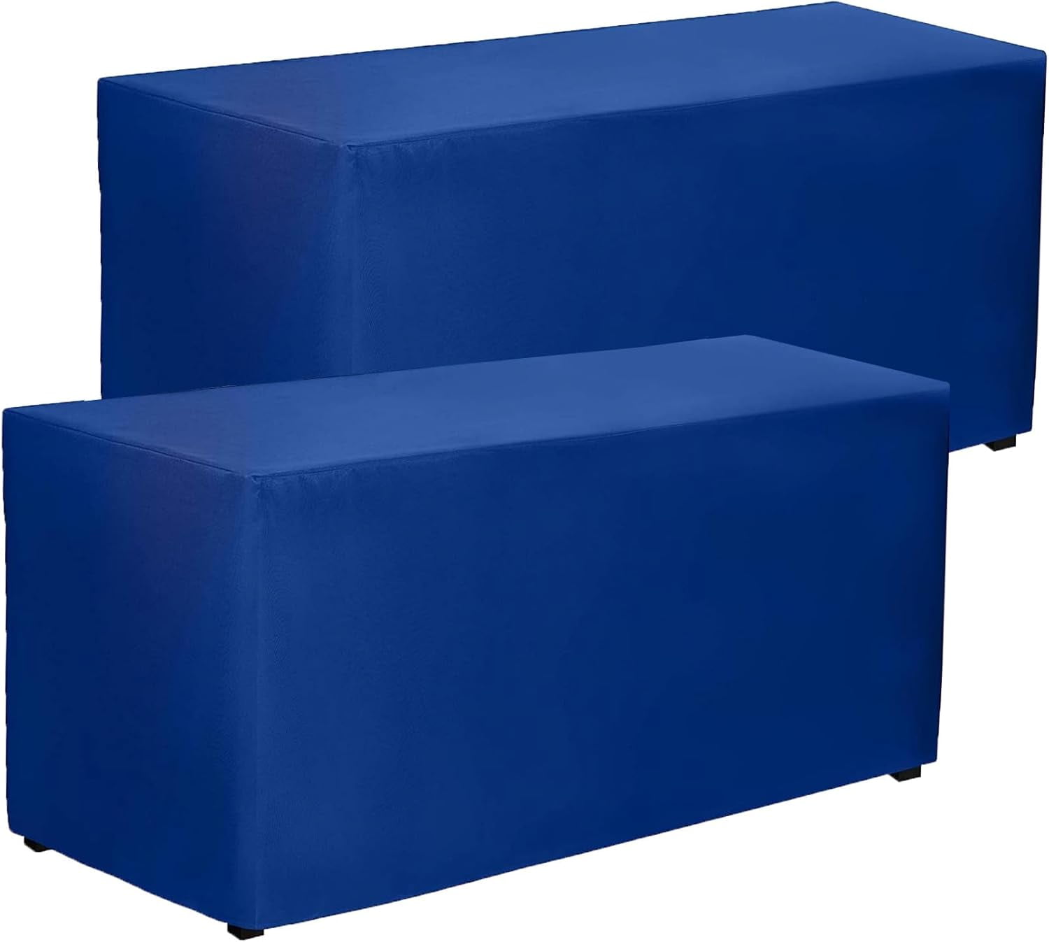 2 Pack Fitted Royal Blue Tablecloths 72 x 30 Inch Rectangle Table
