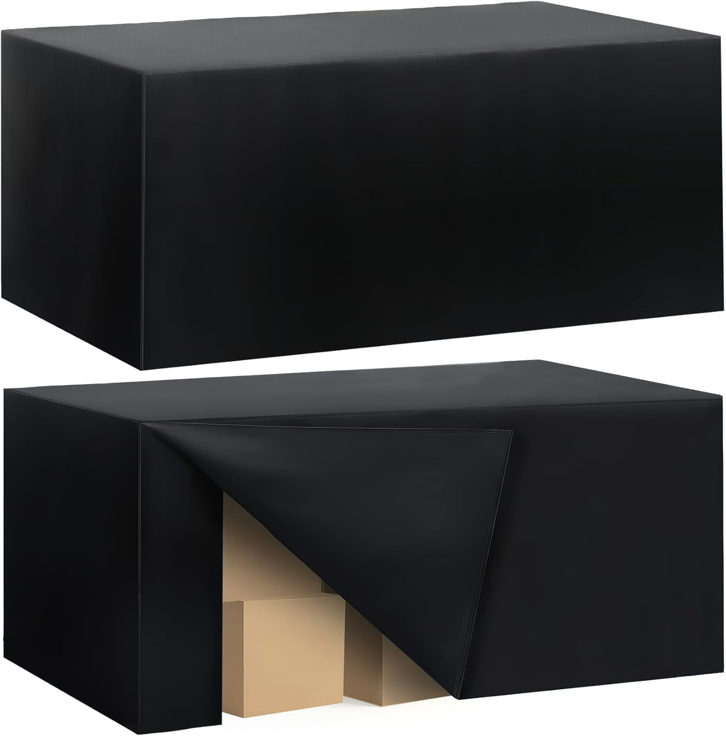 2 Pack Fitted Tablecloth for 4 Foot Rectangle Tables 48 x 24 Inch Navy ...
