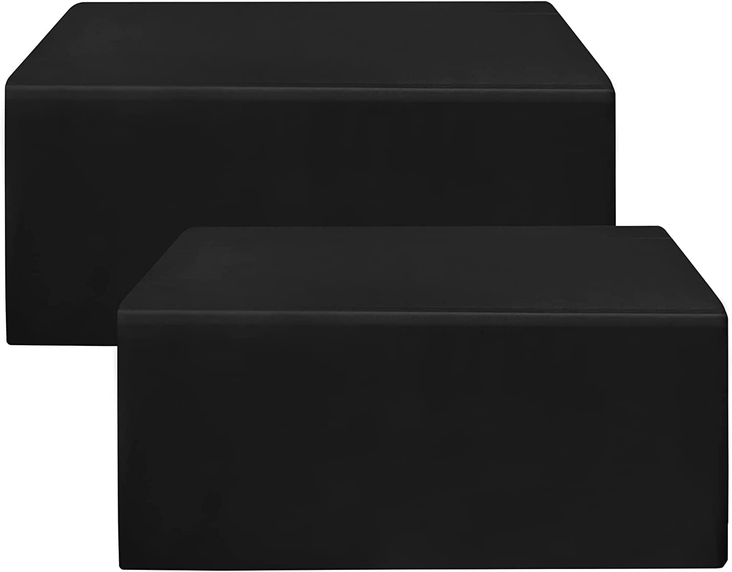 2 Pack Fitted Tableclothes - 48 x 24 Inch - Black Rectangle Tablecloths ...