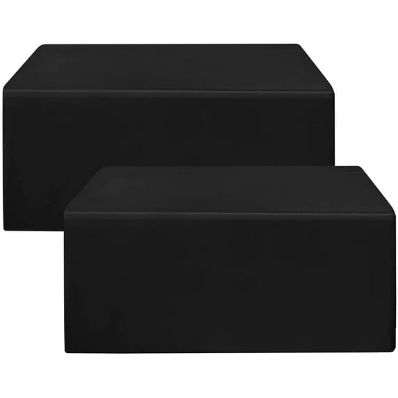 2 Pack Fitted Tableclothes - 48 x 24 Inch - Black Rectangle Tablecloths ...