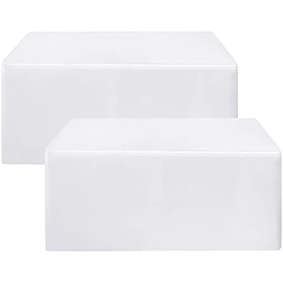 2 Pack Fitted Tableclothes - 60 x 30 Inch - White Rectangle Tablecloths for 5 Foot Tables, Fabric Table Cover Protector for Parties, Holiday Dinner, Wedding, Trade Show