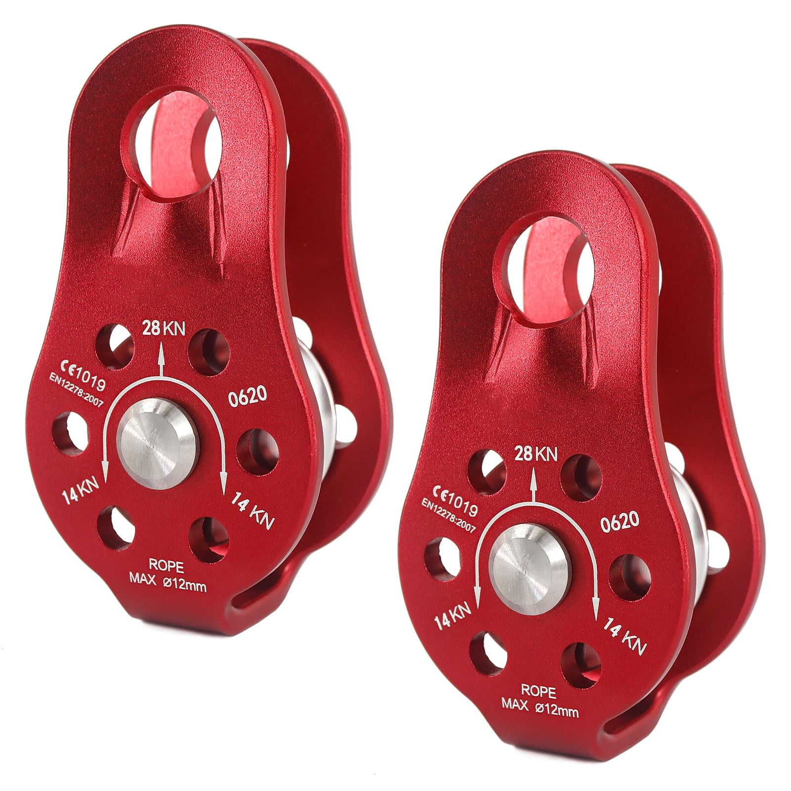 2 Pack Fixed Plate Micro Pulley, 26 KN General Purpose Small Aluminum ...