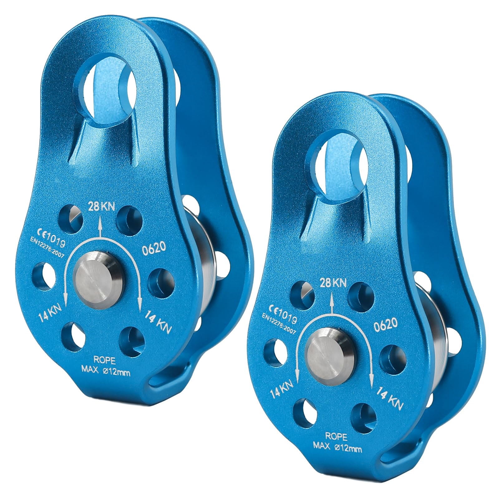 2 Pack Fixed Plate Micro Pulley, 26 KN General Purpose Small Aluminum ...