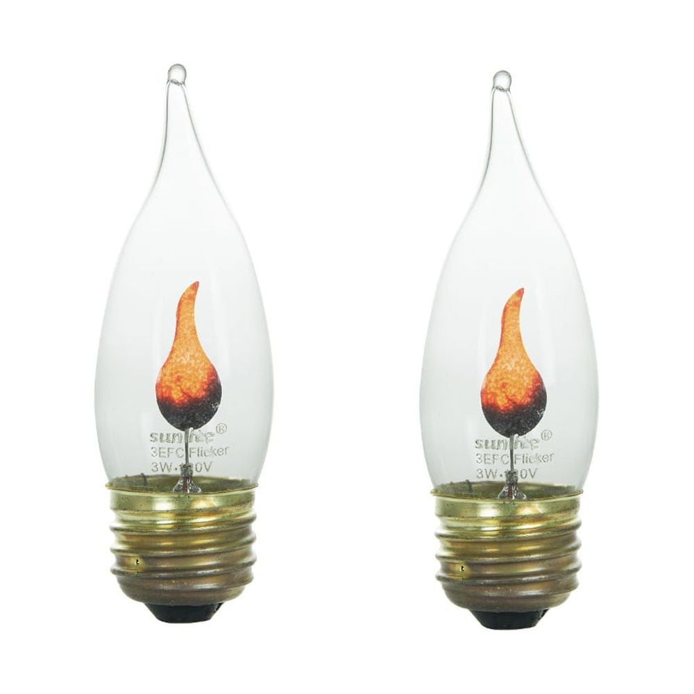 2Pack Flame Light Bulb Flicker Edison E26 Standard Base Flickering Orange Glow