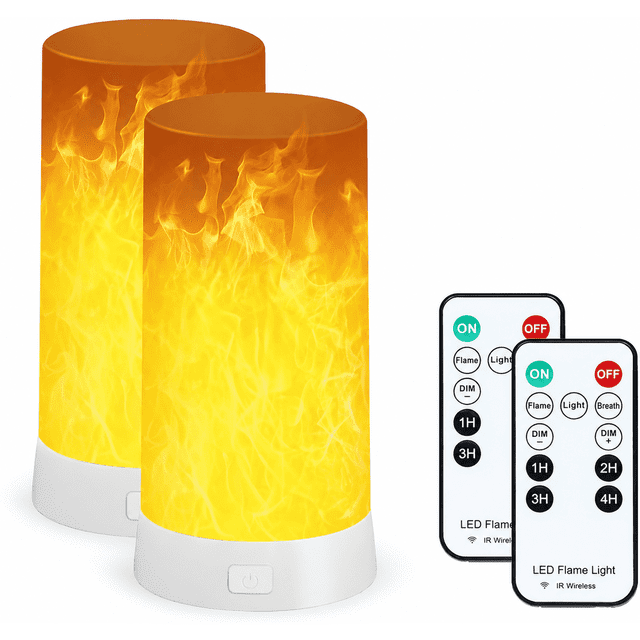 Led Design Plan 2 Pack Flameless Candles LED Flame Light, USB Rechargeable Candles with ...