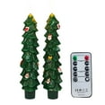 thumbnail image 1 of 2 Pack Flameless Taper Candles - 7.3" Battery Operated LED Candlesticks with Timer - Real Wax Christmas Tree Candles with Remote & Flickering Flame for Holiday Decor, 1 of 7