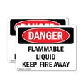 thumbnail image 1 of (2 Pack) Flammable Liquid Keep Fire Away OSHA Danger Sign 18 Inch X 12 Inch Indoor / Outdoor Rust-Free Aluminum Metal Signs for Workplace, Workshop, and Construction Site, Made in the, 1 of 8