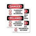 thumbnail image 1 of (2 Pack) Flammable Liquids No Smoking Bilingual OSHA Danger Sign 10 Inch X 14 Inch Plastic Sign, Weather Resistant, UV Protected for Workplace, Business, and Construction Site, Made in, 1 of 8