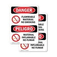 thumbnail image 1 of (2 Pack) Flammable Material No Smoking Bilingual OSHA Danger Sign 7 Inch X 10 Inch Plastic Sign, Weather Resistant, UV Protected for Workplace, Business, and Construction Site, Made in, 1 of 8