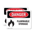 thumbnail image 1 of (2 Pack) Flammable Storage OSHA Danger Sign 14 Inch X 10 Inch Indoor / Outdoor Rust-Free Aluminum Metal Signs for Workplace, Workshop, and Construction Site, Made in the USA, 1 of 8