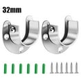 2 Pack Flange Rod Holder, Closet Rod Bracket End Supports Sockets for