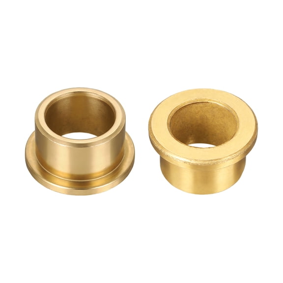 2 Pack Flange Sleeve Bearings, 18mm Bore x 24mm OD x 16mm Length, Self-Lubricating Sintered Bronze Bushings