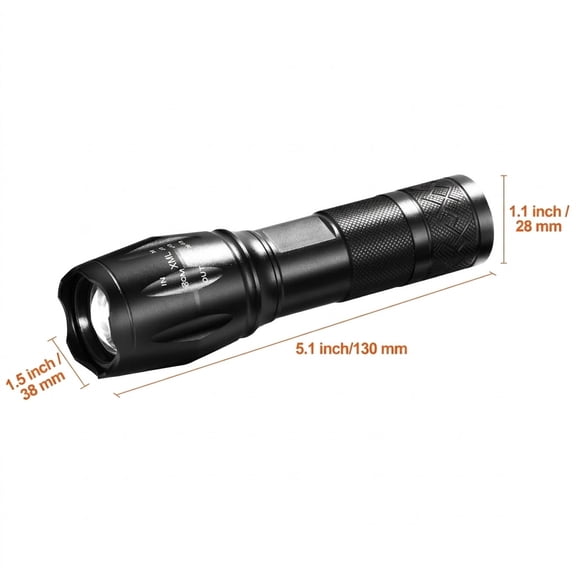 2 Pack Flashlights Torch, 2000 High Lumens 5 Modes Adjustable Focus Flashlight