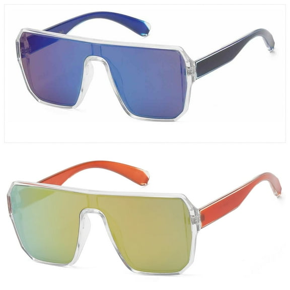 2 Pack Flat Lens Giselle 1-Blue & 1- Red Fashion Sunglasses Free Shipping