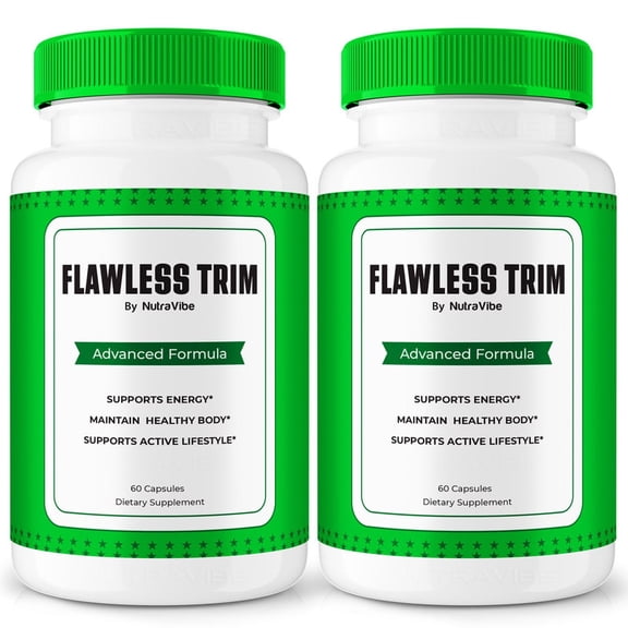 (2 Pack) Flawless Trim Natural Daily Pill Formula Designed to align with Fitness Goals, Support active Lifestyle & Body Balance | Just 2 Easy-to-Swallow Pills Daily (120 Capsules)