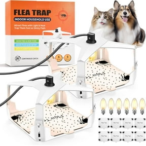 2 Pack Flea Traps for Inside Your Home, Indoor Electric Pest Control, Safe for Kids & Pets, Sticky Traps, Flying Insect Trap, Fruit Fly Trap