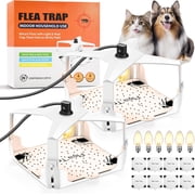 2 Pack Flea Traps for Inside Your Home, Indoor Electric Pest Control, Safe for Kids & Pets, Sticky Traps, Flying Insect Trap, Fruit Fly Trap