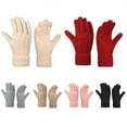 thumbnail image 1 of 2 Pack Fleece Lined Gloves for Men Women Touchscreen Unisex Couples Casual Solid Color Thermal Warm Chunky Knitted Winter Glove, 1 of 8