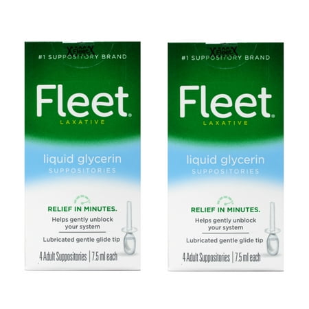 2 Pack - Fleet Liquid Glycerin Suppositories 4 Each