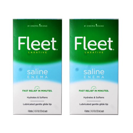2 Pack - Fleet Laxatives, Saline Enema for Adult Constipation Relief, Prefilled Enemas, 4.5 fl oz, 4 Bottles