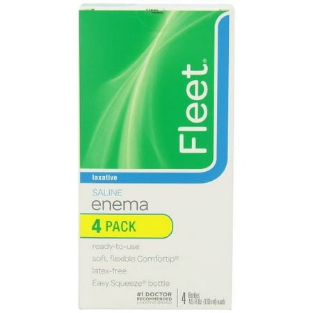 2 Pack - Fleet Saline Enema Laxative – 4 Bottles (4.5 fl oz Each)