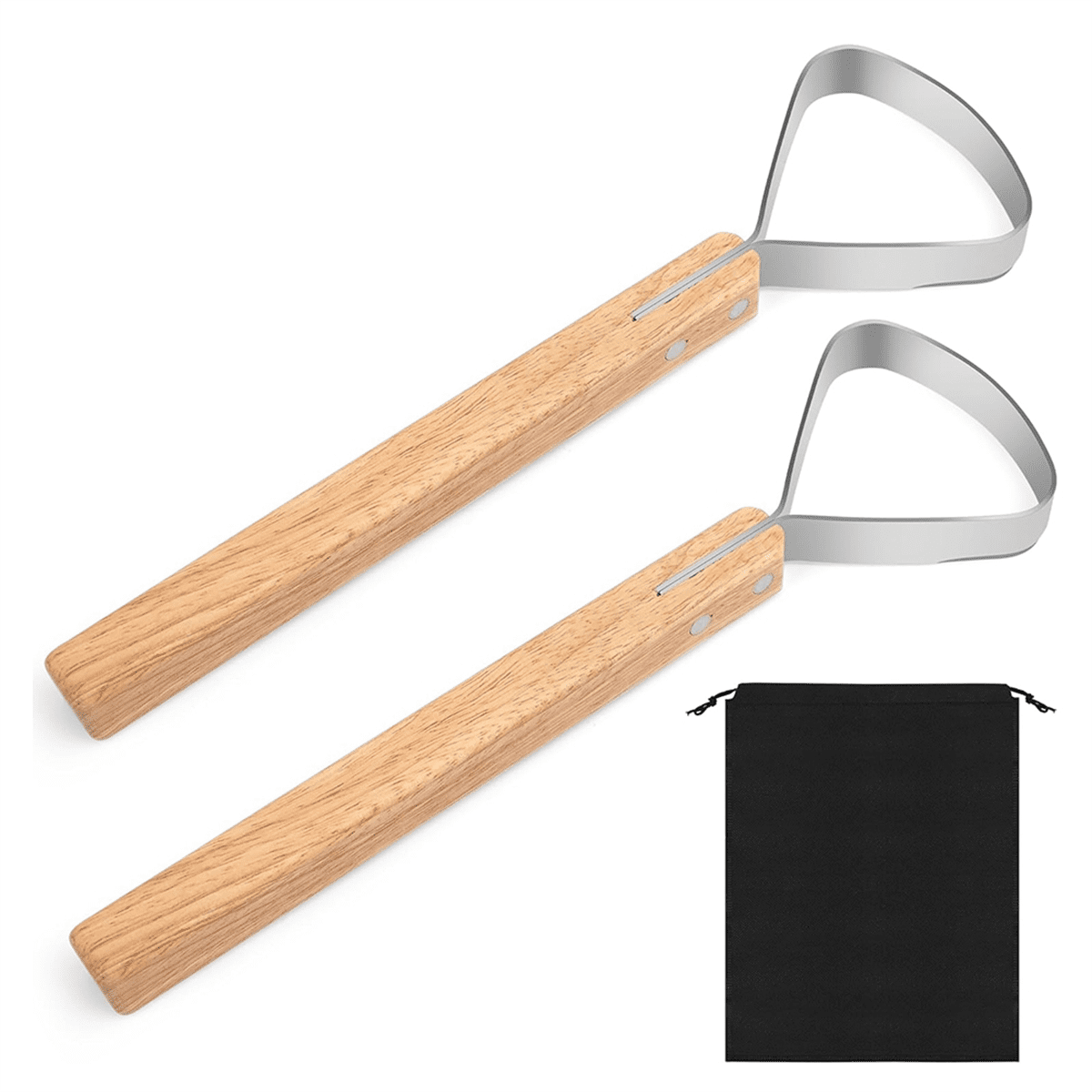 2 Pack Fleshing Knife for Hides with Storage Bag, Leather Making