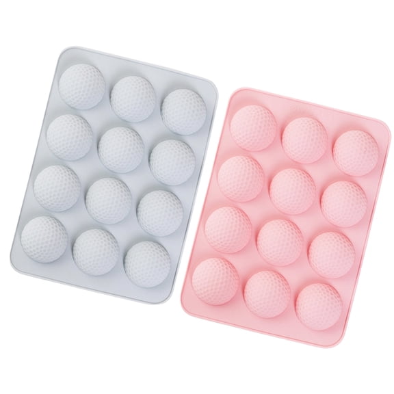 2 Pack Flexible Nonstick 12 Unit Golf Shape Silicone Molds Kitchen Baking Accessories for Easy Baking and Crafting