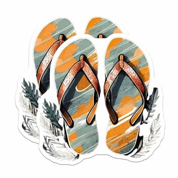 (2 Pack) Flip Flop Art Magnets Magnets - 5" On Longest Side - Made in USA - Sticks to Refrigerators & Metal Surfaces - MAG9309