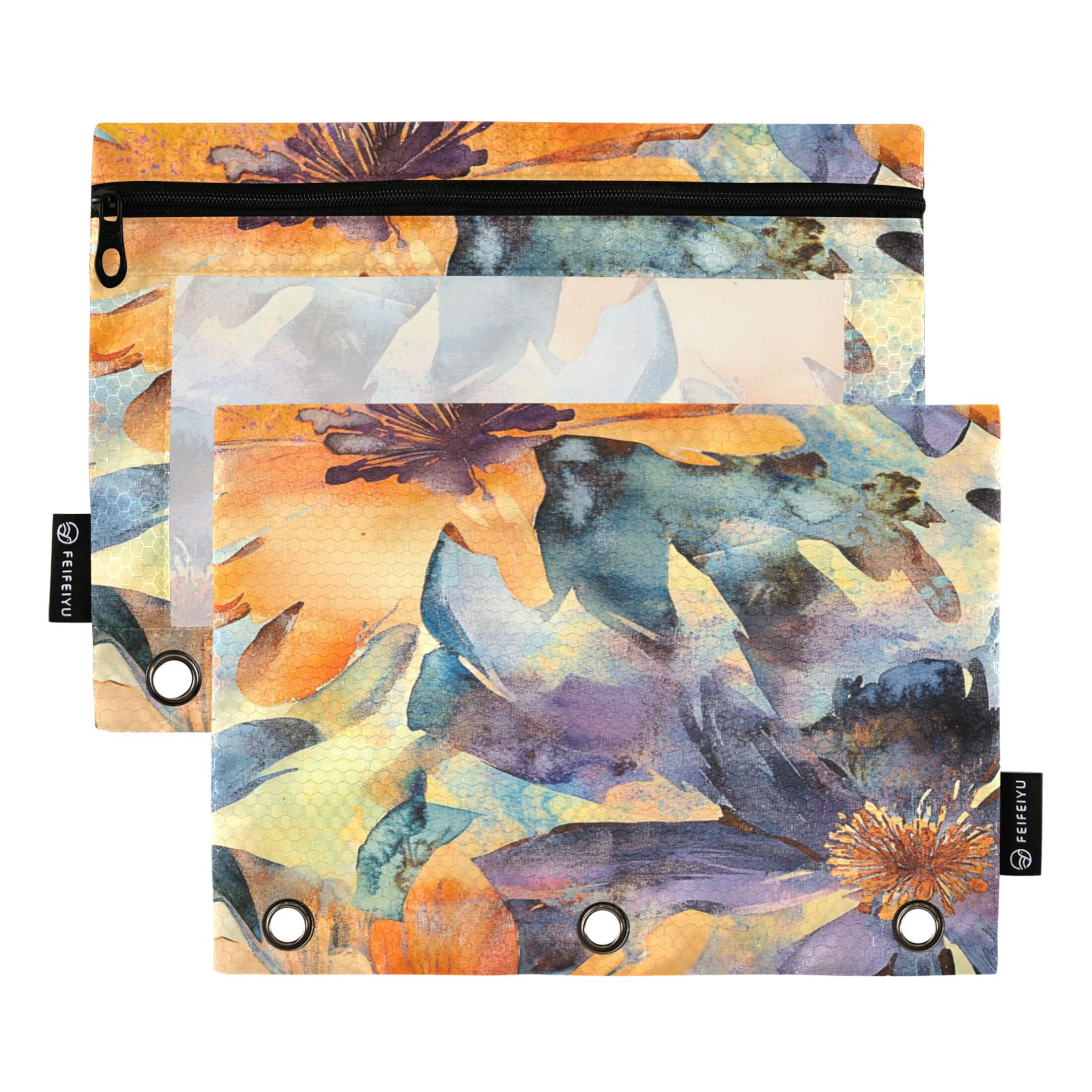 2 Pack Flip Folders with Clear PVC Window Binder Pouches 3-Ring Binder ...