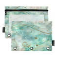 thumbnail image 1 of 2 Pack Flip Folders with Clear PVC Window Binder Pouches 3-Ring Binder Organizer for Office & Home Beautiful Swirling Lines, 1 of 6