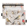 thumbnail image 1 of 2 Pack Flip Folders with Clear PVC Window Binder Pouches 3-Ring Binder Organizer for Office & Home Birds Pattern, 1 of 6