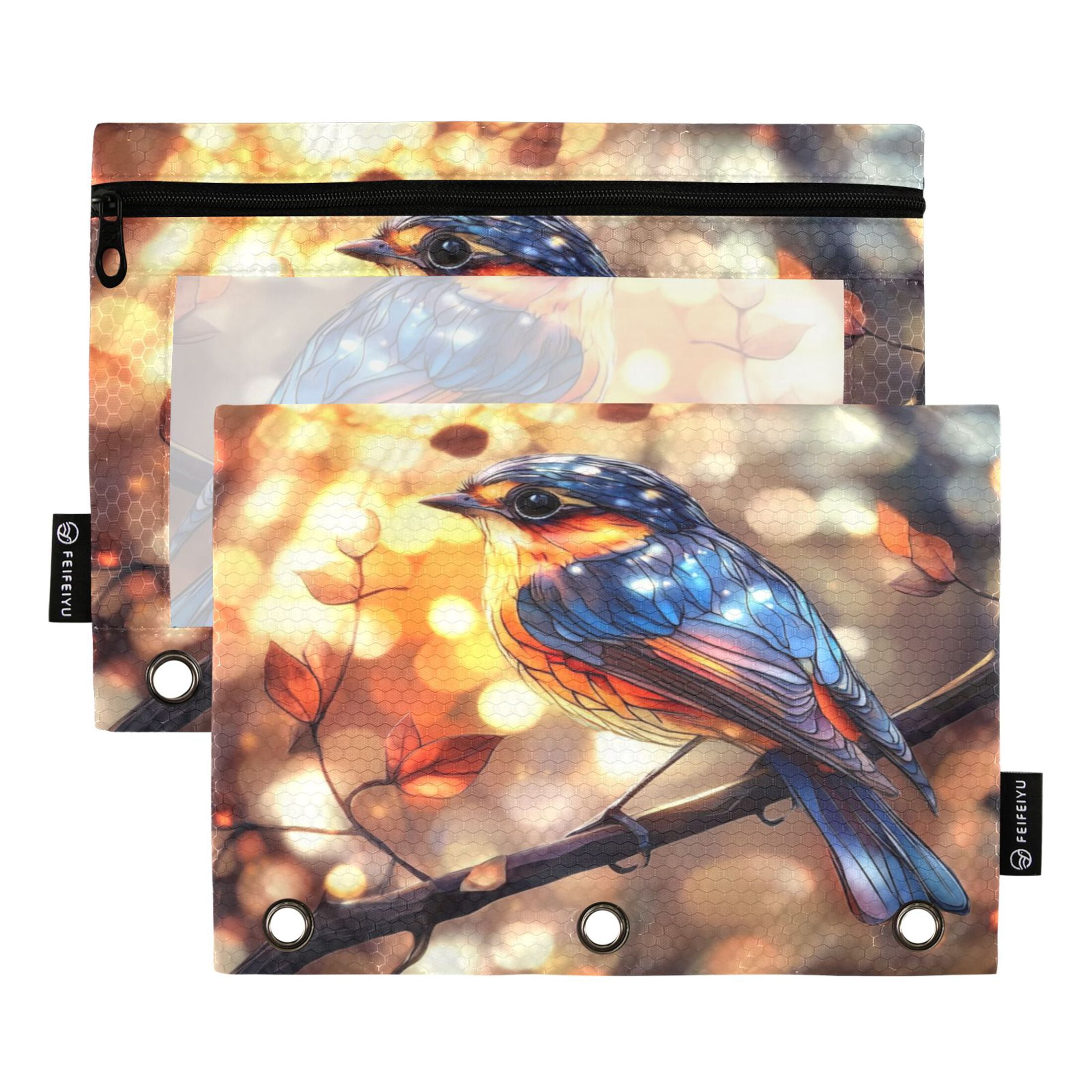 2 Pack Flip Folders with Clear PVC Window Binder Pouches 3-Ring Binder ...