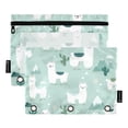 thumbnail image 1 of 2 Pack Flip Folders with Clear PVC Window Binder Pouches 3-Ring Binder Organizer for Office & Home Cute Cartoon Llama Pattern, 1 of 6