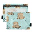 thumbnail image 1 of 2 Pack Flip Folders with Clear PVC Window Binder Pouches 3-Ring Binder Organizer for Office & Home Cute Otter Pattern, 1 of 6