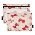 thumbnail image 1 of 2 Pack Flip Folders with Clear PVC Window Binder Pouches 3-Ring Binder Organizer for Office & Home Cute Red Bows Pattern, 1 of 6
