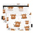 thumbnail image 1 of 2 Pack Flip Folders with Clear PVC Window Binder Pouches 3-Ring Binder Organizer for Office & Home Cute Yaks Cow Pattern, 1 of 6
